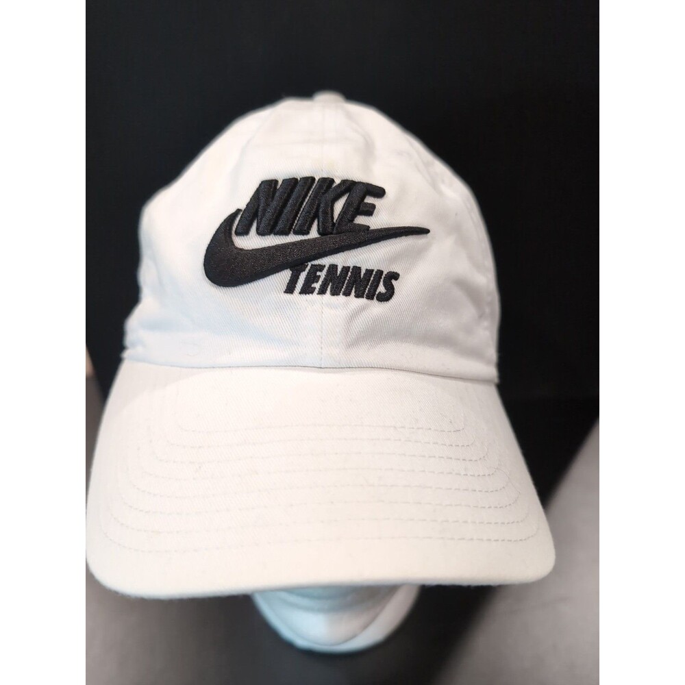 NIKE TENNIS DRI-FIT HERITAGE 86 UNISEX WHITE STRAPBACK HAT /CAP  EUC